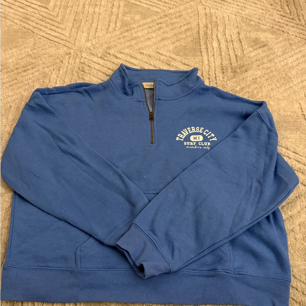 Blue Quarter-Zip Women’s Sweater